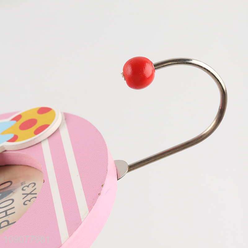 Best selling cartoon baby wooden photo frame picture frame with hook