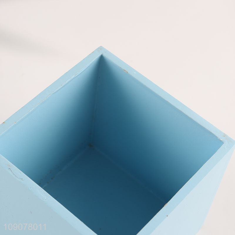 China products square wooden desktop mini storage box with lid