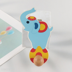 Popular products cartoon elephant shape wooden wall-mounted coat hook