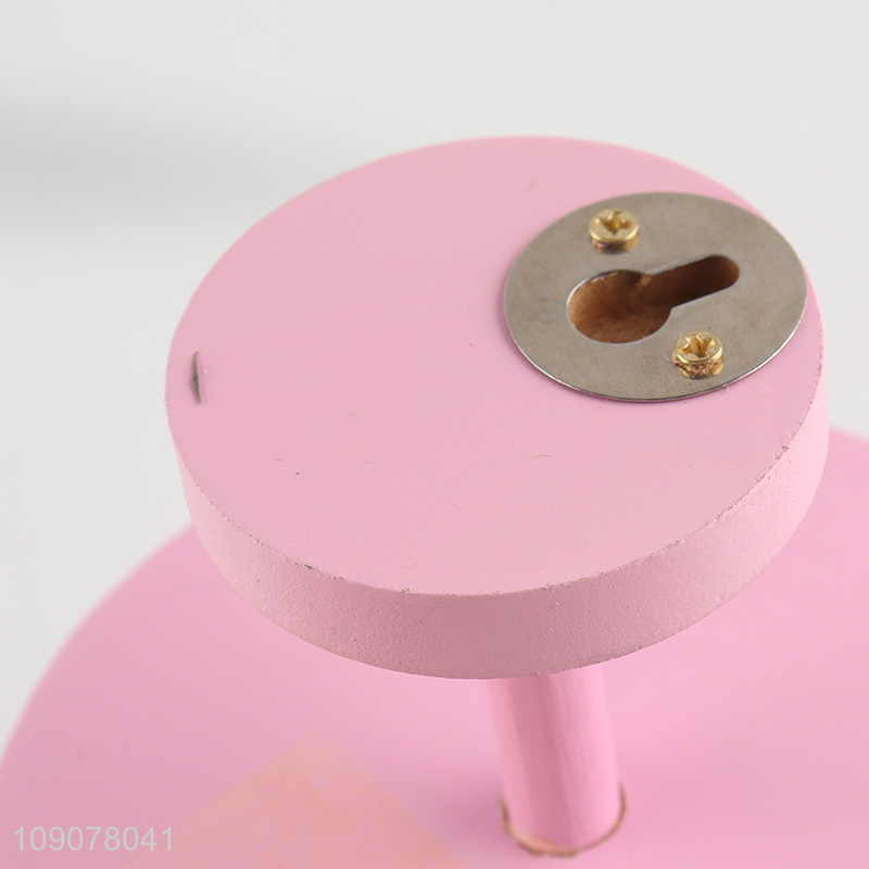 Yiwu market pink wooden household hook coat hook for sale