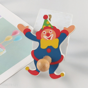 Yiwu market joker shape household wooden wall-mounted coat hook