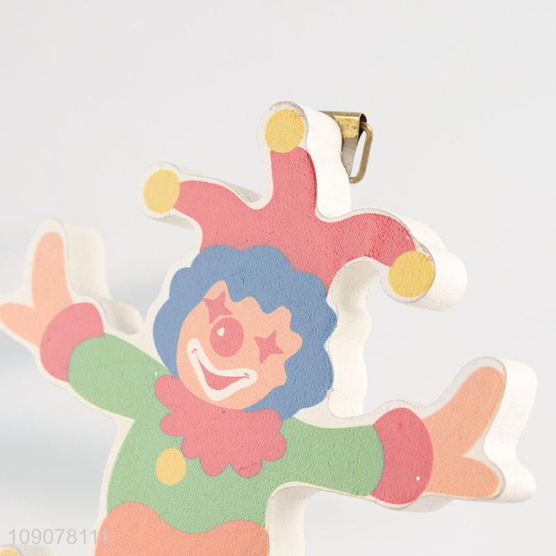 Hot products joker shape wooden hook wall-mounted hook for household