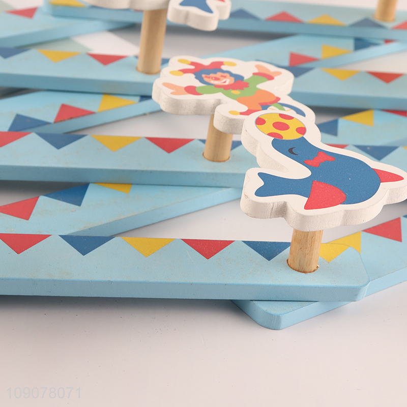 Yiwu market space saving cartoon wooden hook wall-mounted hook