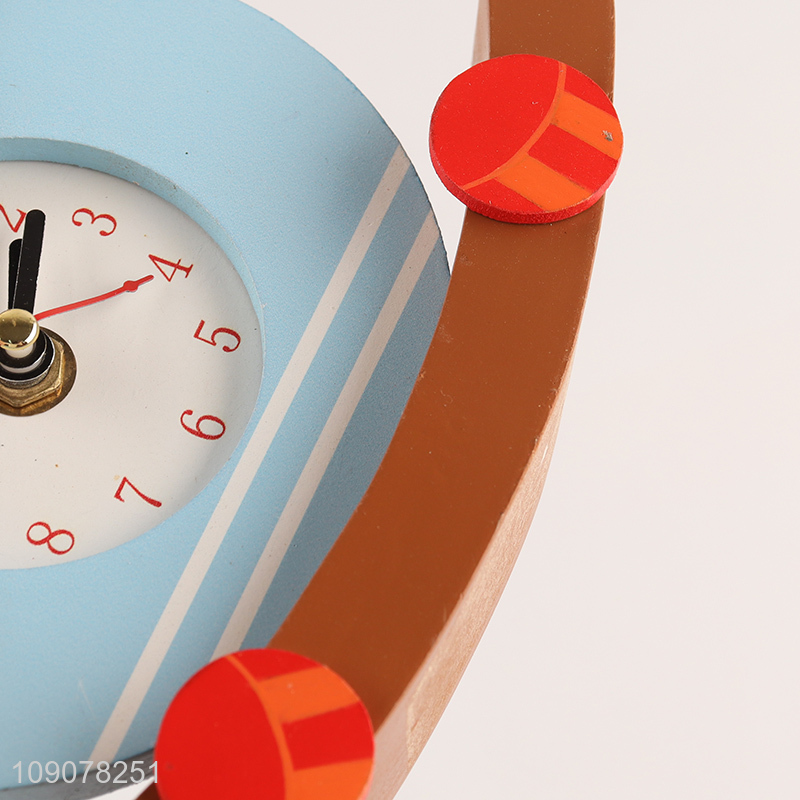 Yiwu market cute home decor wooden table clock desk clock