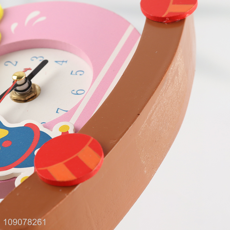 China supplier cartoon children wooden table clock desk clock