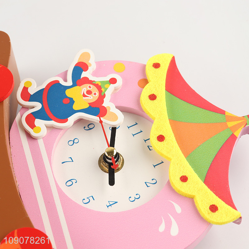 China supplier cartoon children wooden table clock desk clock