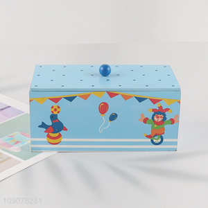 Latest products rectangle desktop wooden storage box with lid