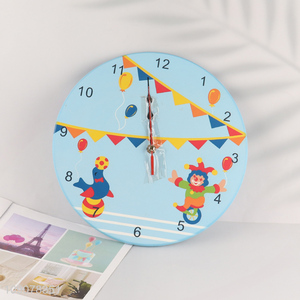 Best sale round cartoon wooden wall clock wall decor home decor