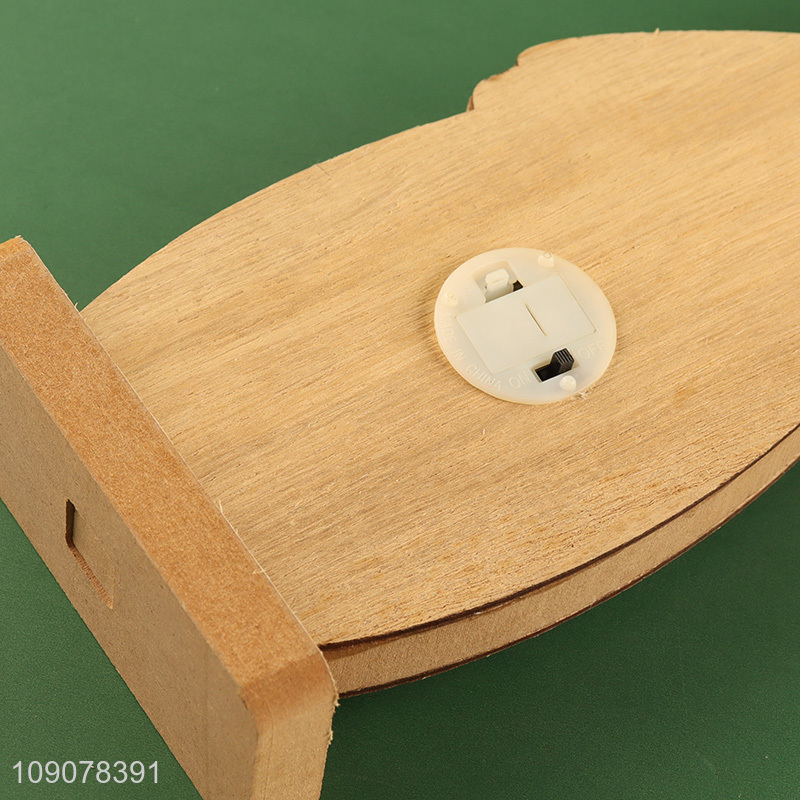 Top products Santa claus shape wooden desktop ornament with lights