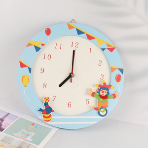 Yiwu market cartoon home decor wall decor wooden wall clock