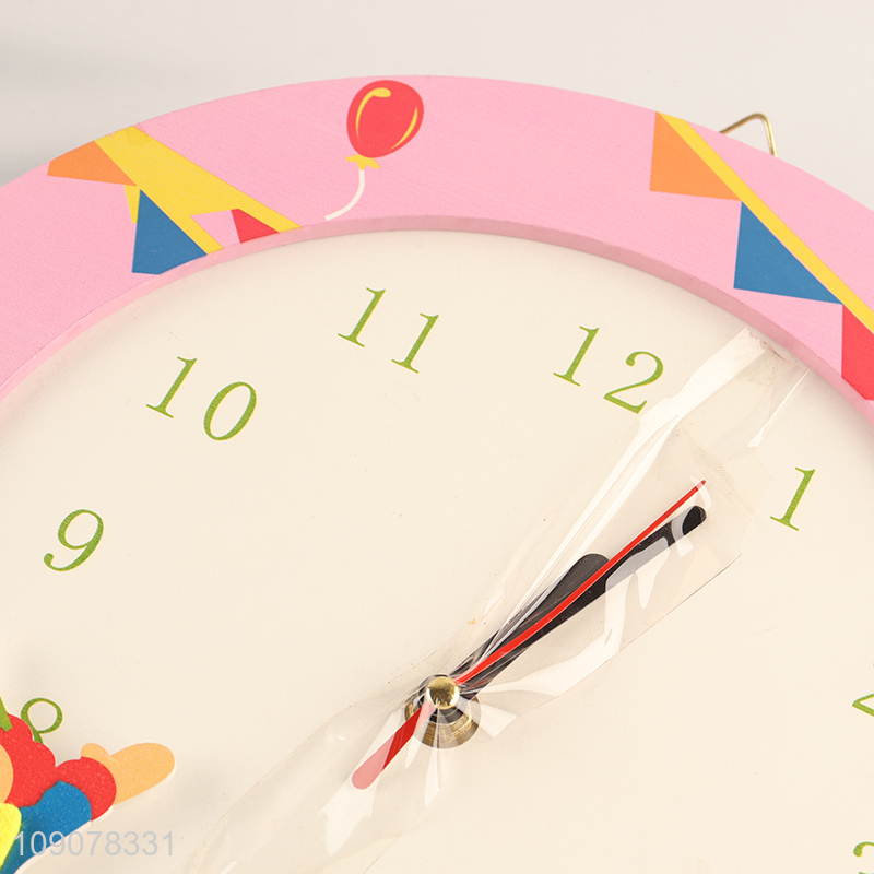 Factory supply cartoon round wall decor wooden wall clock