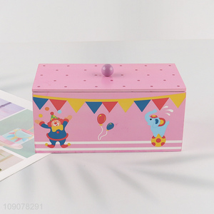 Low price desktop organizer wooden storage box with lid