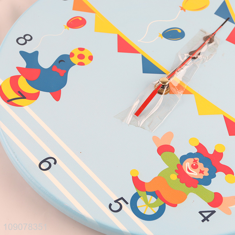 Best sale round cartoon wooden wall clock wall decor home decor