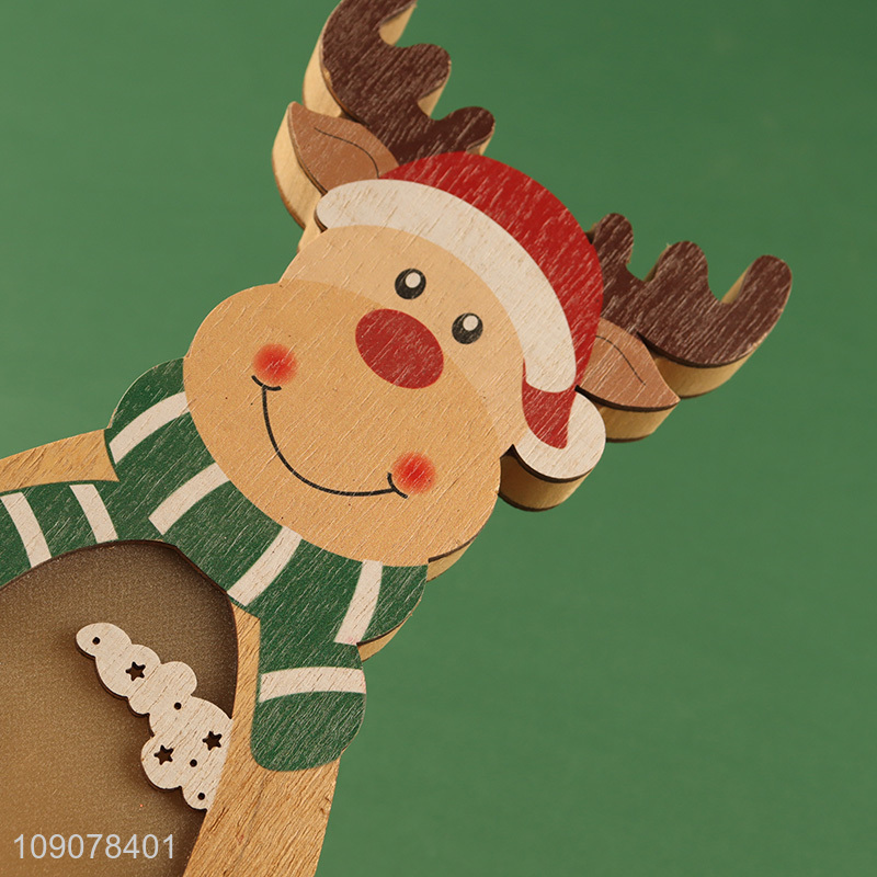 Yiwu market reindeer shape led lights wooden ornament for home decor