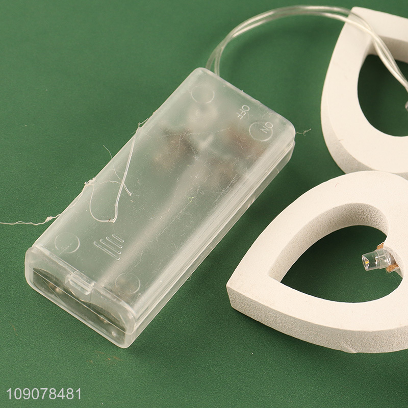 Popular products heart shape wooden string lights decorative lights