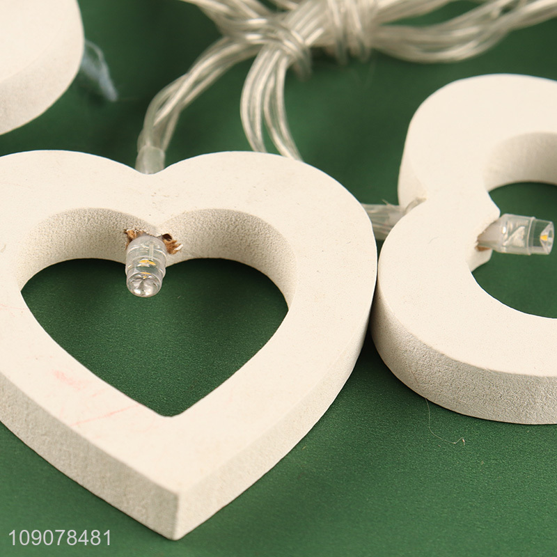 Popular products heart shape wooden string lights decorative lights