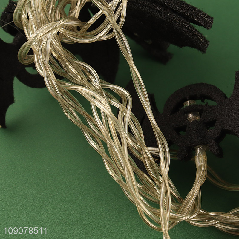 Factory price black bats shape Halloween decoration string lights