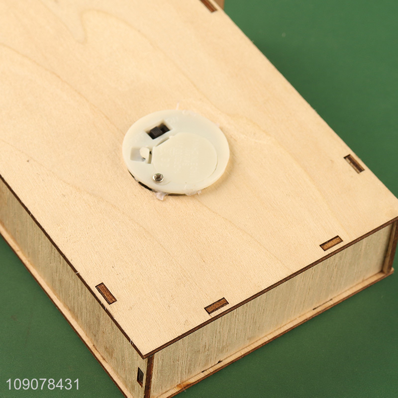 Yiwu market house shape wooden crafts ornament with lights