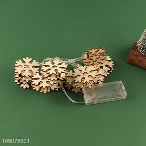Best selling snowflake shape wooden string lights decorative lights