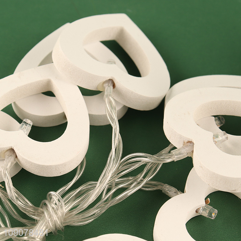 Popular products heart shape wooden string lights decorative lights