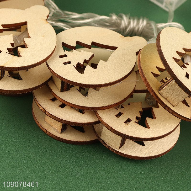 Yiwu market christmas decoration wooden string lights for sale
