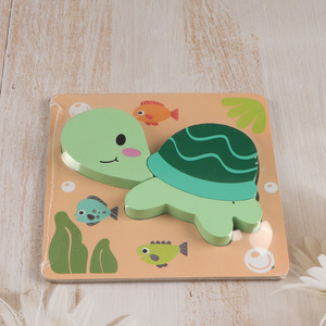 New Arrival Cartoon Tortoise Wooden Puzzle Toy for Toddlers 1-3