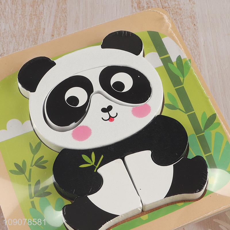 China Imports Wooden Cartoon Panda Puzzle for Kids Toddlers 2-4