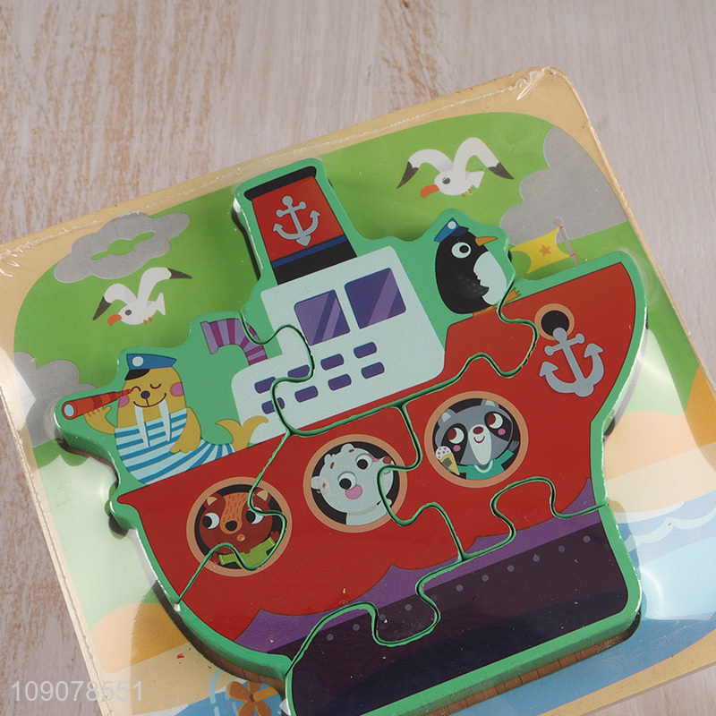 Good Quality Cartoon Pirate Ship Wooden Jigsaw Puzzle for Toddlers