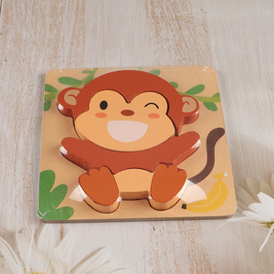 Best Selling Cartoon Moneky Wooden Puzzle Kids Educational Toys