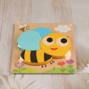 Factory Supply Cartoon Bee Wooden Puzzles Toddler Puzzle for Kids 1-3