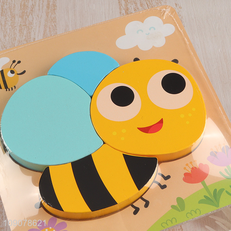 Factory Supply Cartoon Bee Wooden Puzzles Toddler Puzzle for Kids 1-3