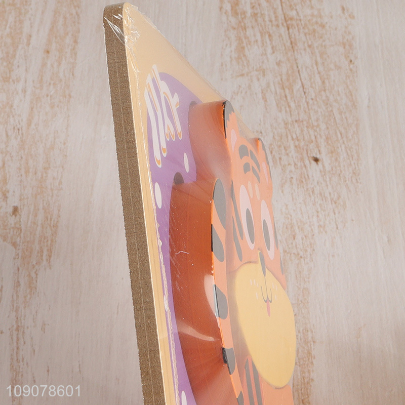 China Import Cartoon Tiger Puzzle Wooden Animal Puzzle for Kids