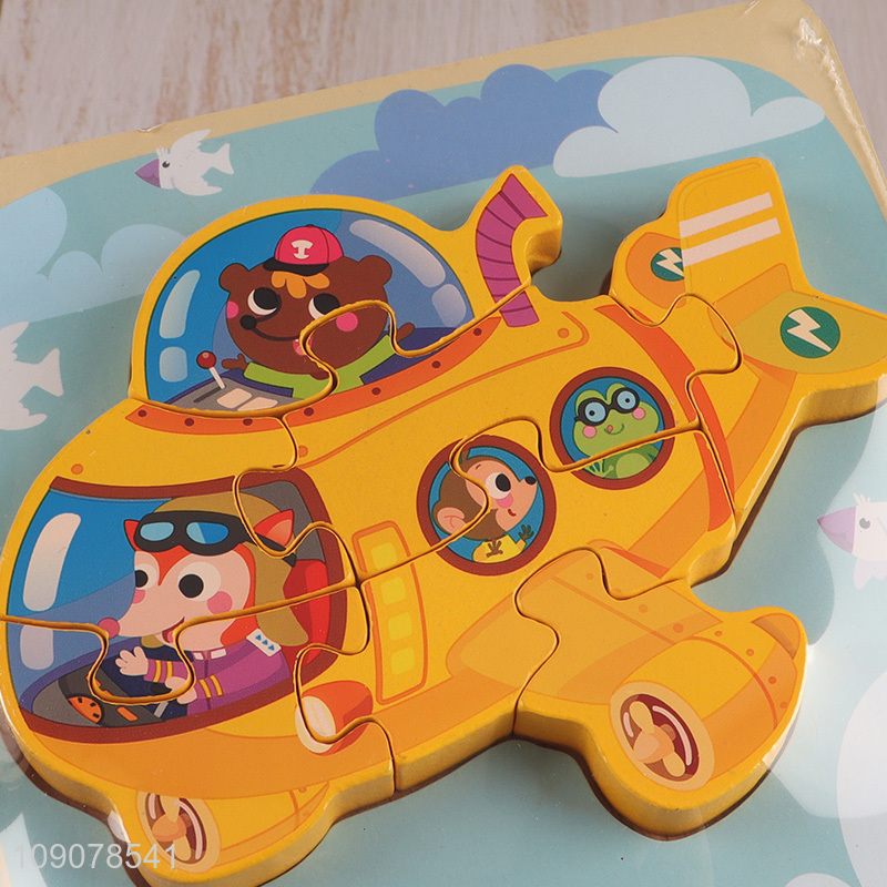 Online Wholesale Cartoon Airplane Puzzle Toy Wooden Early Learning Toy