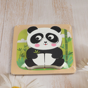China Imports Wooden Cartoon Panda Puzzle for Kids Toddlers 2-4