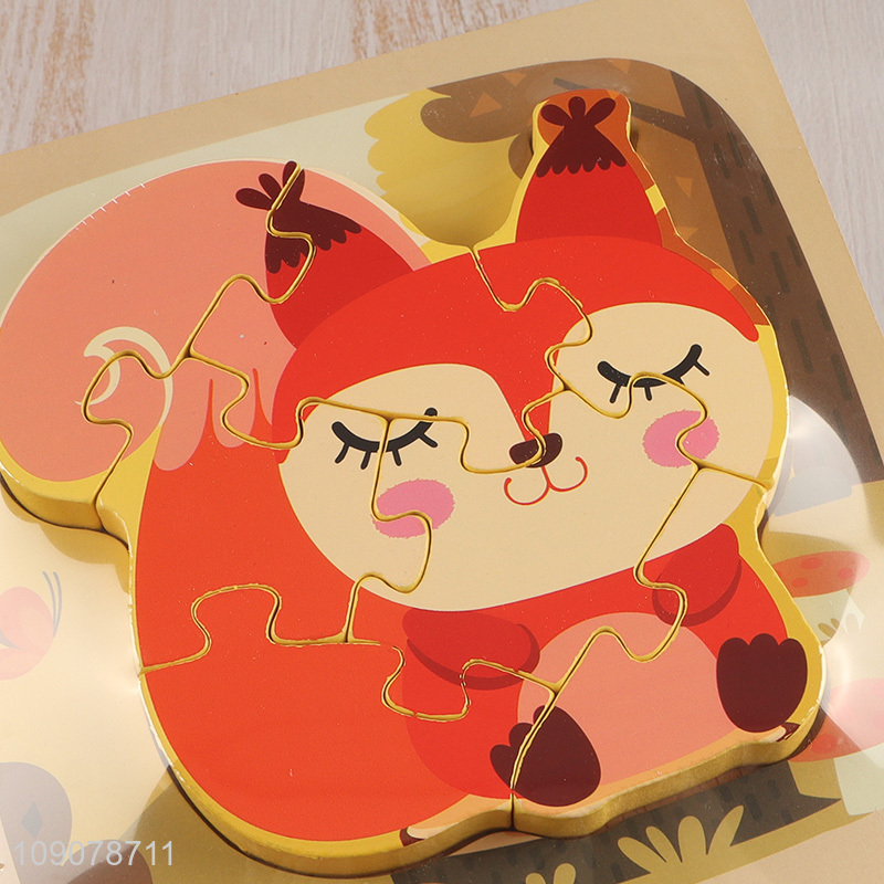 New Product Cartoon Squirrel Jigsaw Wooden Puzzle for Kids Toddlers
