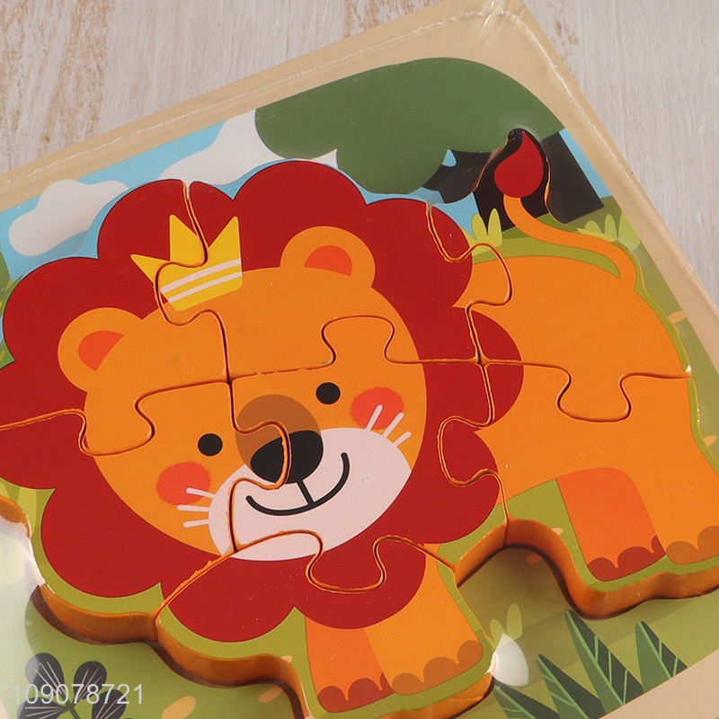 High Quality Cartoon Tiger Wooden Jigsaw Puzzle Montessori Toys