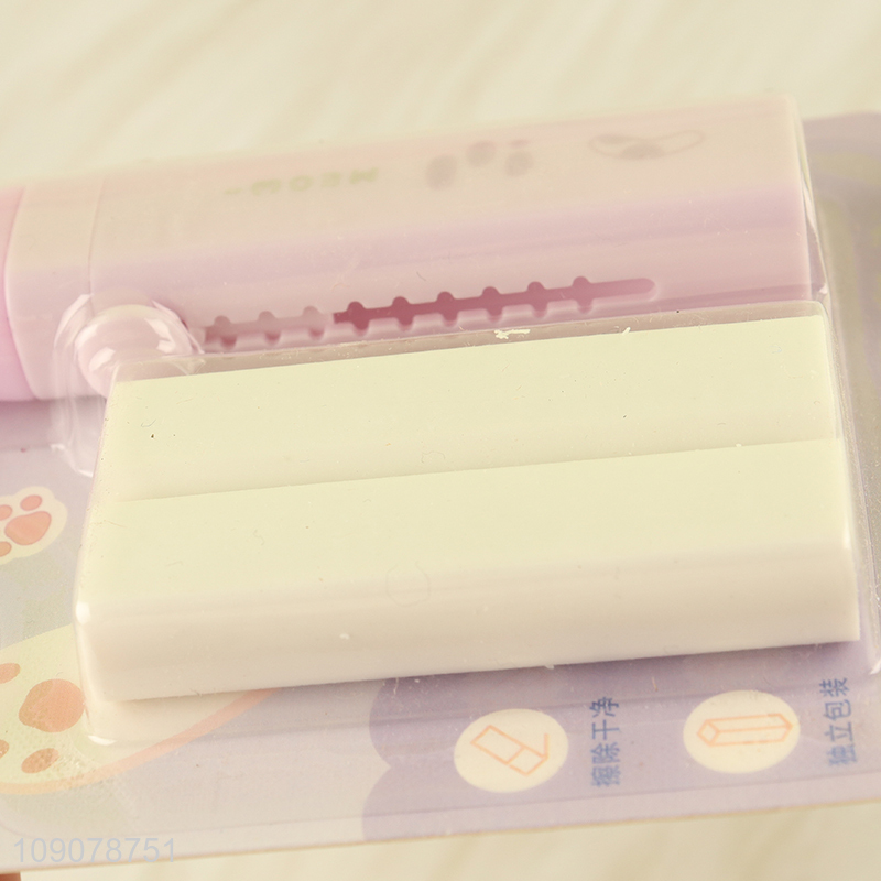 Hot selling cute cat paw school students stationery move eraser
