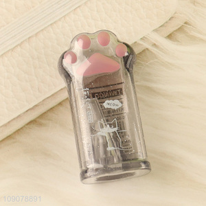 Good selling cat paw shape school students stationery pencil sharpener