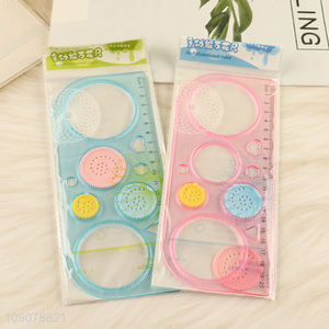 Top quality plastic school students drafting supplies multifunctional ruler