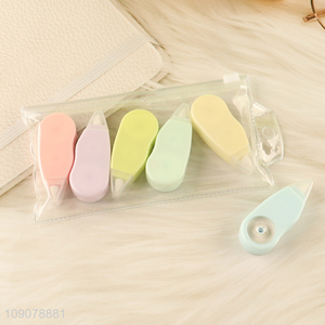 Top quality multicolor school students stationery mini correction tape set