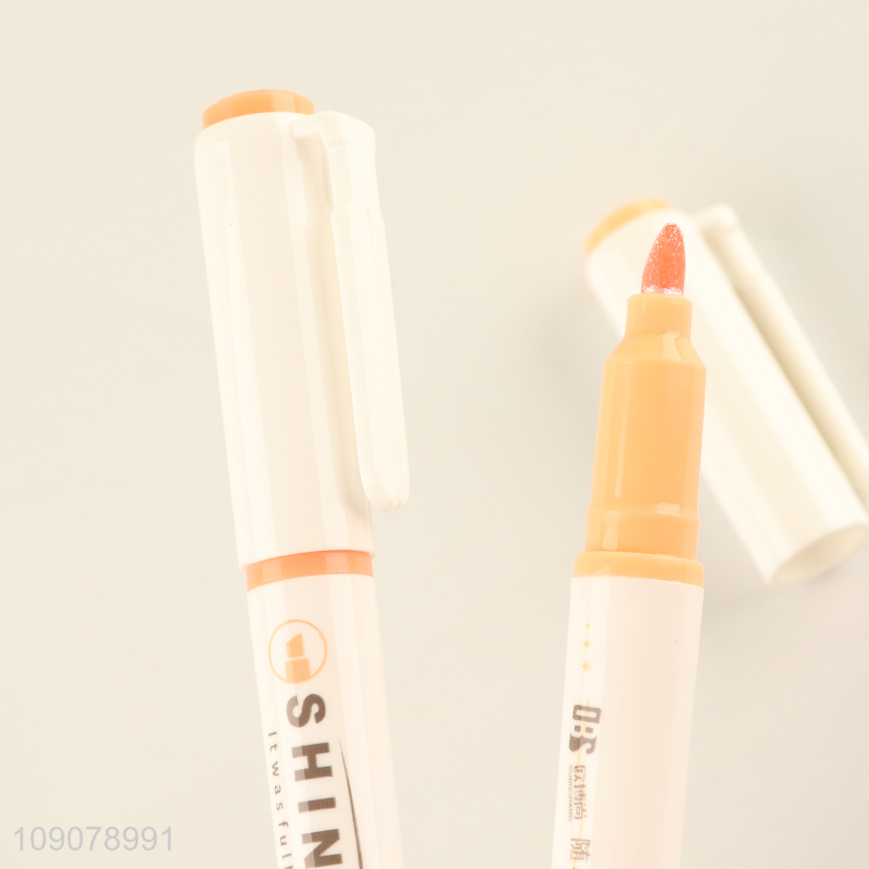 Most popular 4pcs school office stationery shiny pen highlighter pen set