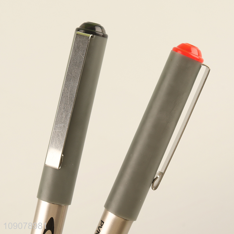 China supplier 12pcs multicolor quick dry durable straight liquid gel pen