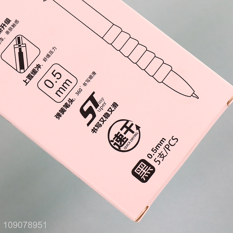 Latest products 5pcs quick drying school office supplies ballpoint pen set