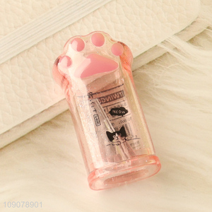 Low price cute cat paw shape plastic school students stationery pencil sharpener