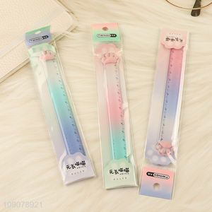 Online wholesale multicolor cute cat paw plastic ruler for drafting supplies