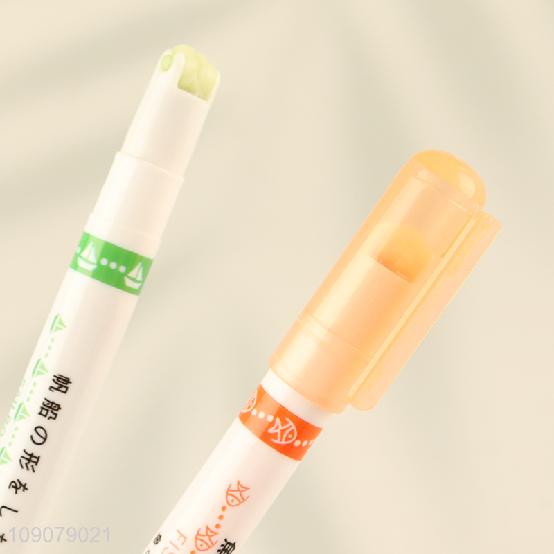 Top selling school office supplies contour pen double line wave curve pen