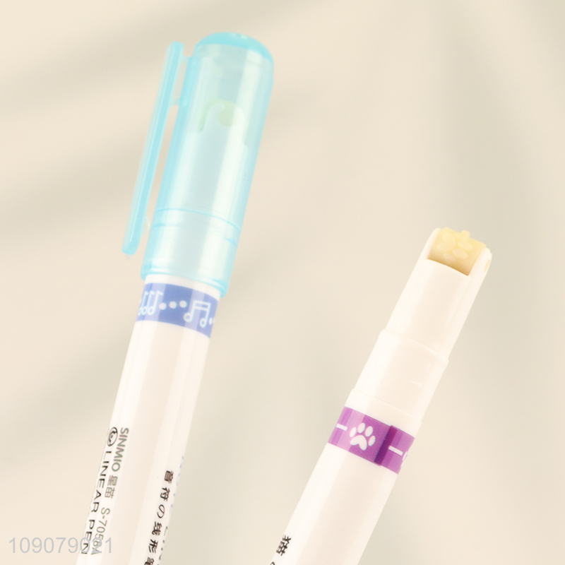 Top selling school office supplies contour pen double line wave curve pen