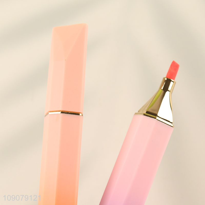 Top products 4pcs school office stationery soft head highlighter pen set