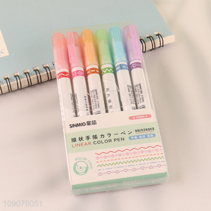 Latest design contour pen double line wave curve pen set for sale