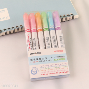 Good sale school office stationery contour pen double line wave curve pen